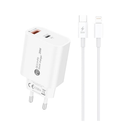 DUDAO USB-A 2.1A 10W wall charger with cable for iPhone USB-A - Lightning white – image 2