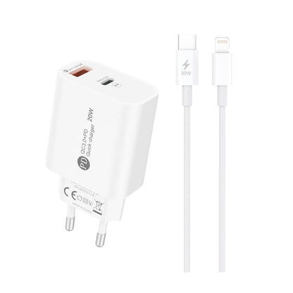DUDAO USB-A 2.1A 10W wall charger with cable for iPhone USB-A - Lightning white – image 2