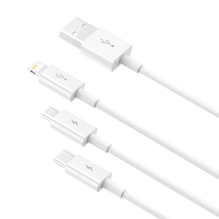 BASEUS 3in1 Cable Superior Series USB-A - USB-C / iPhone Lightning / micro USB 3.5A 0.5m - white – image 4