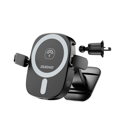 DUDAO Car phone holder with inductive charger for cockpit grille 15W - black – image 3