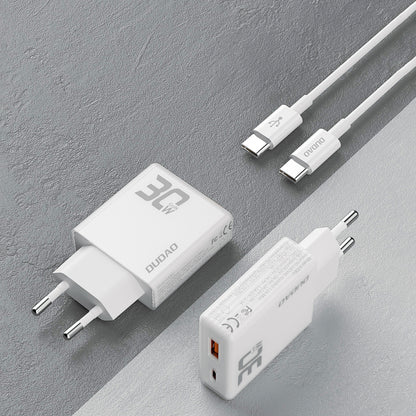 DUDAO GaN 30W USB-A - USB-C wall charger with USB-C cable - white – image 3