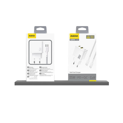 DUDAO 25W USB-A USB-C fast charger - white – image 4