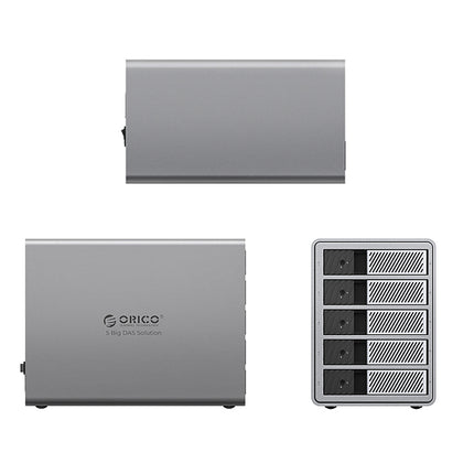 ORICO 9858T3 disk array with Thunderbolt 3 for 5 2.5'' / 3.5'' SATA HDD / SSD drives - gray – image 2