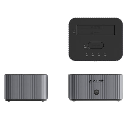 ORICO IT28E-C docking station with cloning function for 2 M.2 NVME 2.5'' / 3.5 HDD / 2.5'' SSD drives - gray – image 2