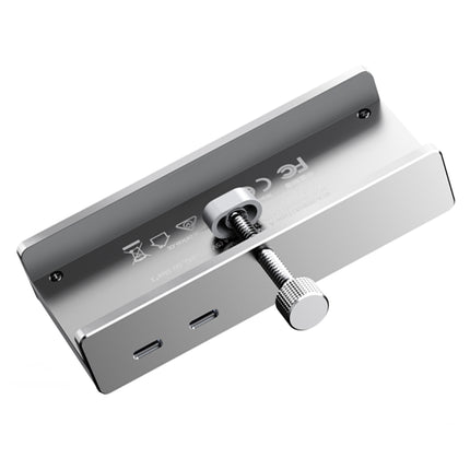 ORICO MH5PMM hub mounted on USB-C / USB-A SD TF 3.5mm Audio clamp - silver