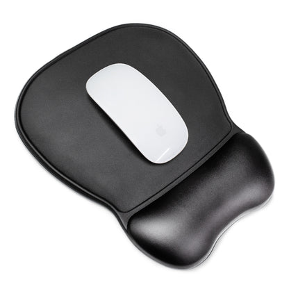 WOZINSKY Ergonomic mouse and wrist pad, gel eco leather, large, non-slip - black – image 2