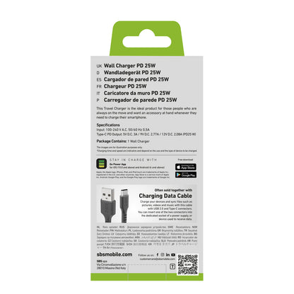 SBS Power Delivery USB-C 25W wall charger - black – image 2