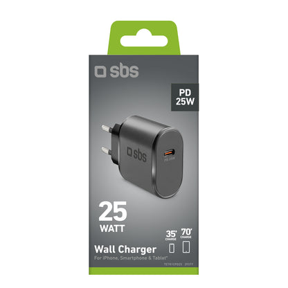 SBS Power Delivery USB-C 25W wall charger - black – image 3