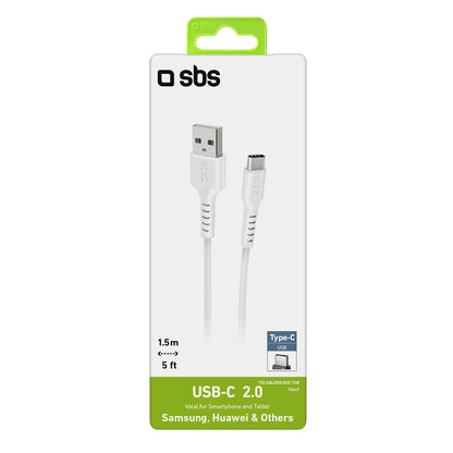 SBS USB-A - USB-C cable 1.5m - white – image 3