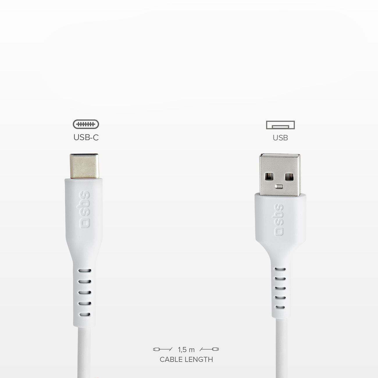 SBS USB-A - USB-C cable 1.5m - white – image 5