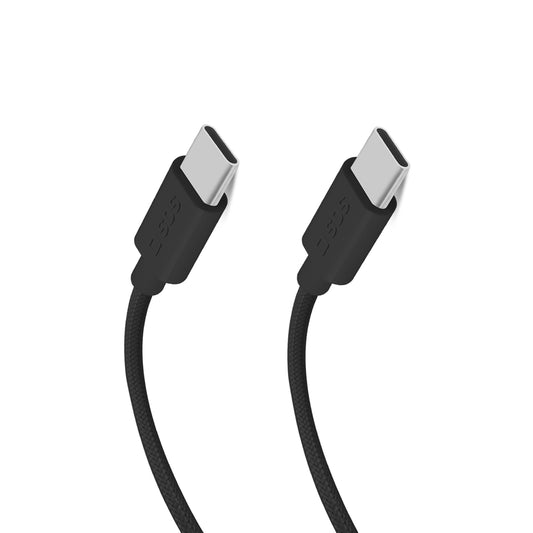 SBS Braided cable USB-C 60W 1.5m - black