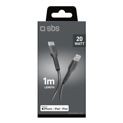 SBS USB-C - iPhone Lightning cable 1m - black – image 2