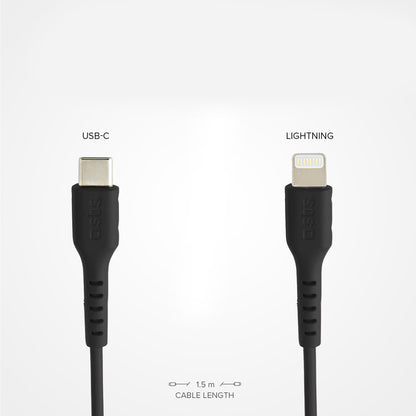 SBS USB-C - iPhone Lightning cable 1m - black – image 4