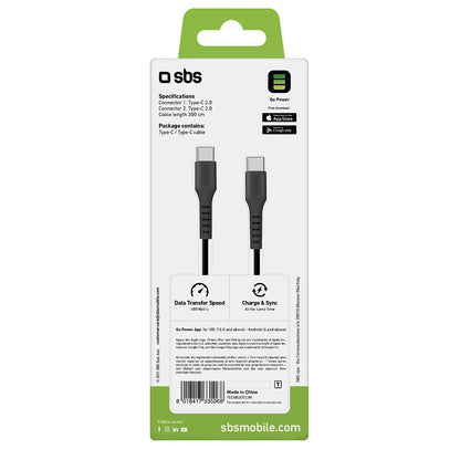 SBS USB-C - USB-C cable 3m - black – image 3