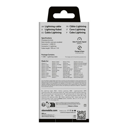 SBS MFi certified USB-A - iPhone Lightning cable 1m - black – image 3
