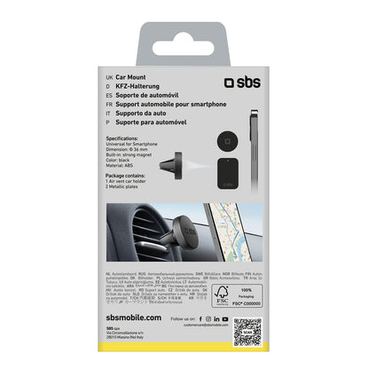 SBS Magnetic car holder for smartphone, diameter 33 mm for air vent - black – image 10