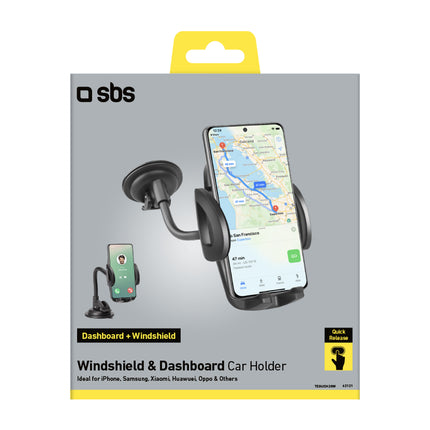 SBS Car holder for smartphone up to 6.8'' on the windshield - black – image 3