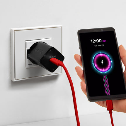 SBS Braided cable USB-C 60 W 1.5 m - red – image 5