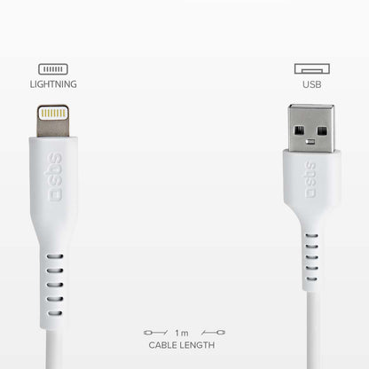 SBS USB-A - iPhone Lightning cable - white – image 5