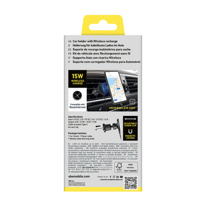 SBS Smartphone car holder with MagSafe inductive charger - black – image 3