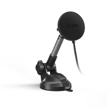SBS Telescopic car holder for a smartphone with a MagSafe induction charger - black