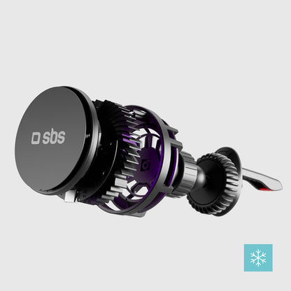 SBS Car holder for a smartphone with an inductive charger on a cooling grill - black – image 9