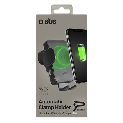 SBS Car smartphone holder with wireless charger for air vent - black – image 4