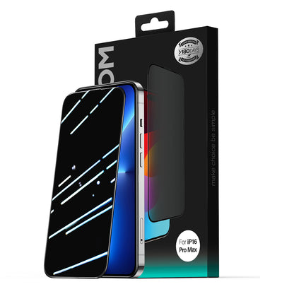 JOYROOM 2.5D Dustproof Privacy Tempered Glass with Black Frame for iPhone 15 Plus/16 Plus – image 2
