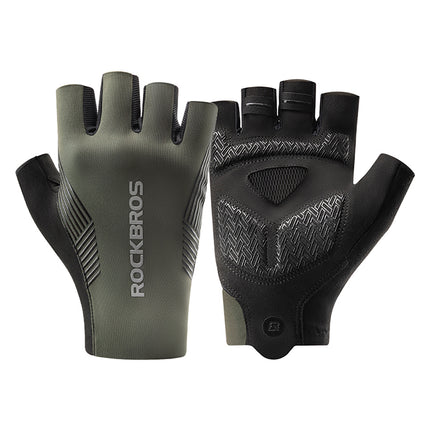 ROCKBROS Short fingerless cycling gloves, size L - green