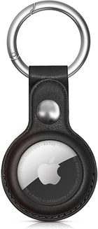 HURTEL Case for the Apple AirTag locator made of eco-leather - black