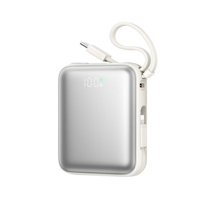 JOYROOM Powerbank 10000mAh 22.5W with built-in USB-C Lightning cables - white
