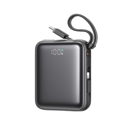 JOYROOM Powerbank 10000mAh 22.5W with built-in USB-C Lightning cables - black