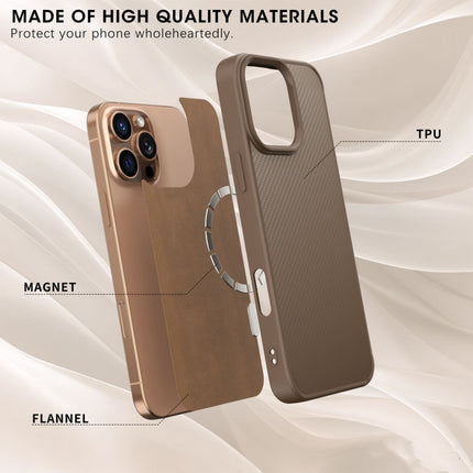 WOZINSKY Protective case for Samsung Galaxy S25+ Carbon Fiber Case with MagSafe - brown – image 3