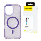 WOZINSKY Protective case for Samsung Galaxy S25 Glitter Case with Mag Safe - purple with glitter