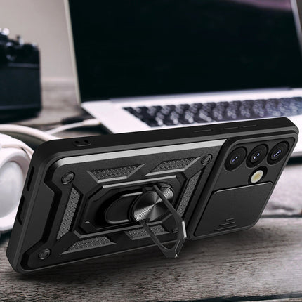 HURTEL Armored Case with Camera Protector Stand for Vivo V50 5G Hybrid Armor Camshield - Black – image 4