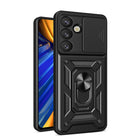 HURTEL Armored Case with Camera Protector Stand for Realme P3 Pro 5G Hybrid Armor Camshield - Black