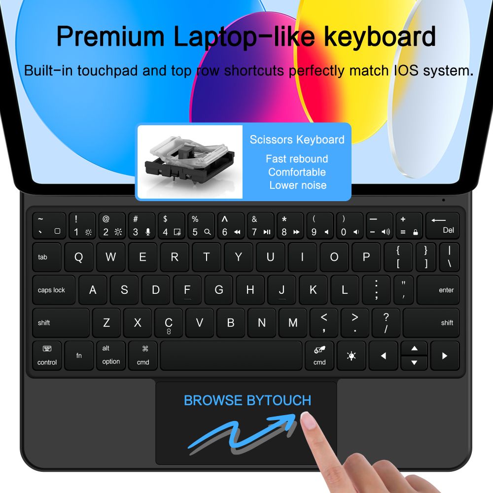 Tech-Protect Case with keyboard for iPad 10.9'' 2022 / iPad 11'' 2025 Smartcase Magnetic - black – image 7
