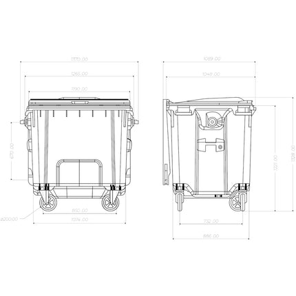 GSG24 Container for municipal waste PZH EN 840-2 DIN 1100L - blue – image 6