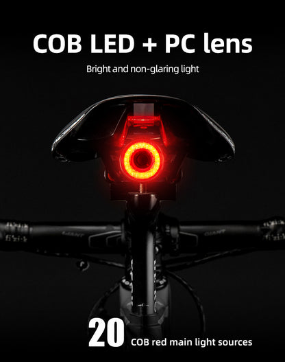 ROCKBROS Rear bicycle light with Q5 intelligent stop system - black – image 10
