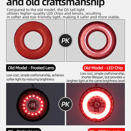 ROCKBROS Rear bicycle light with Q5 intelligent stop system - black – image 11