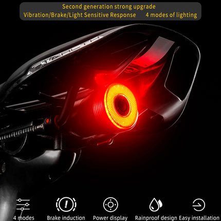 ROCKBROS Rear bicycle light with Q5 intelligent stop system - black – image 8