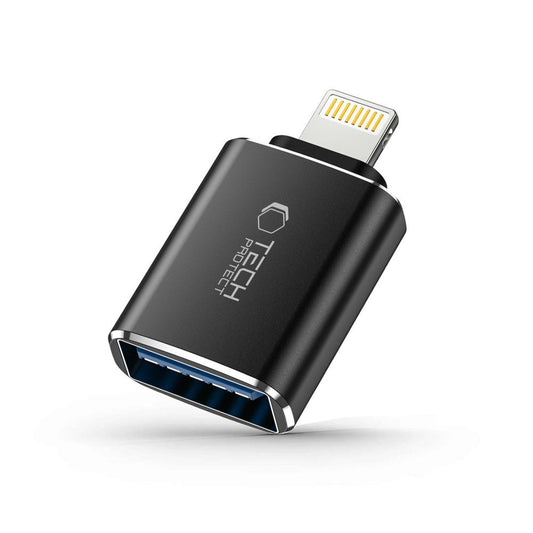 Tech-Protect iPhone Lightning (male) - USB-A (female) OTG adapter - black
