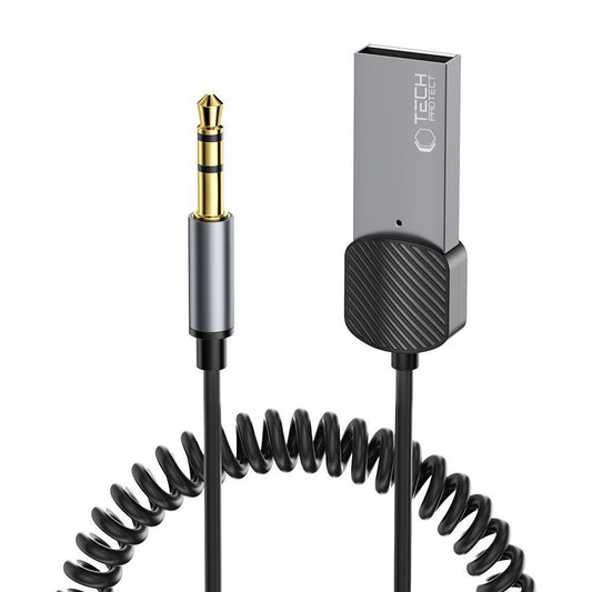 Tech-Protect AUX audio adapter mini jack 3.5mm (male) - Bluetooth - gray