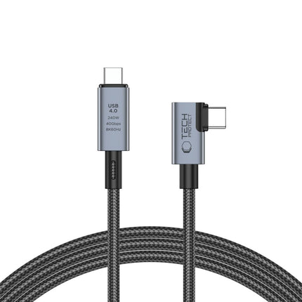 Tech-Protect Angled and straight cable USB-C 4.0 PD 240W 8K 40Gbps 1.5m - gray