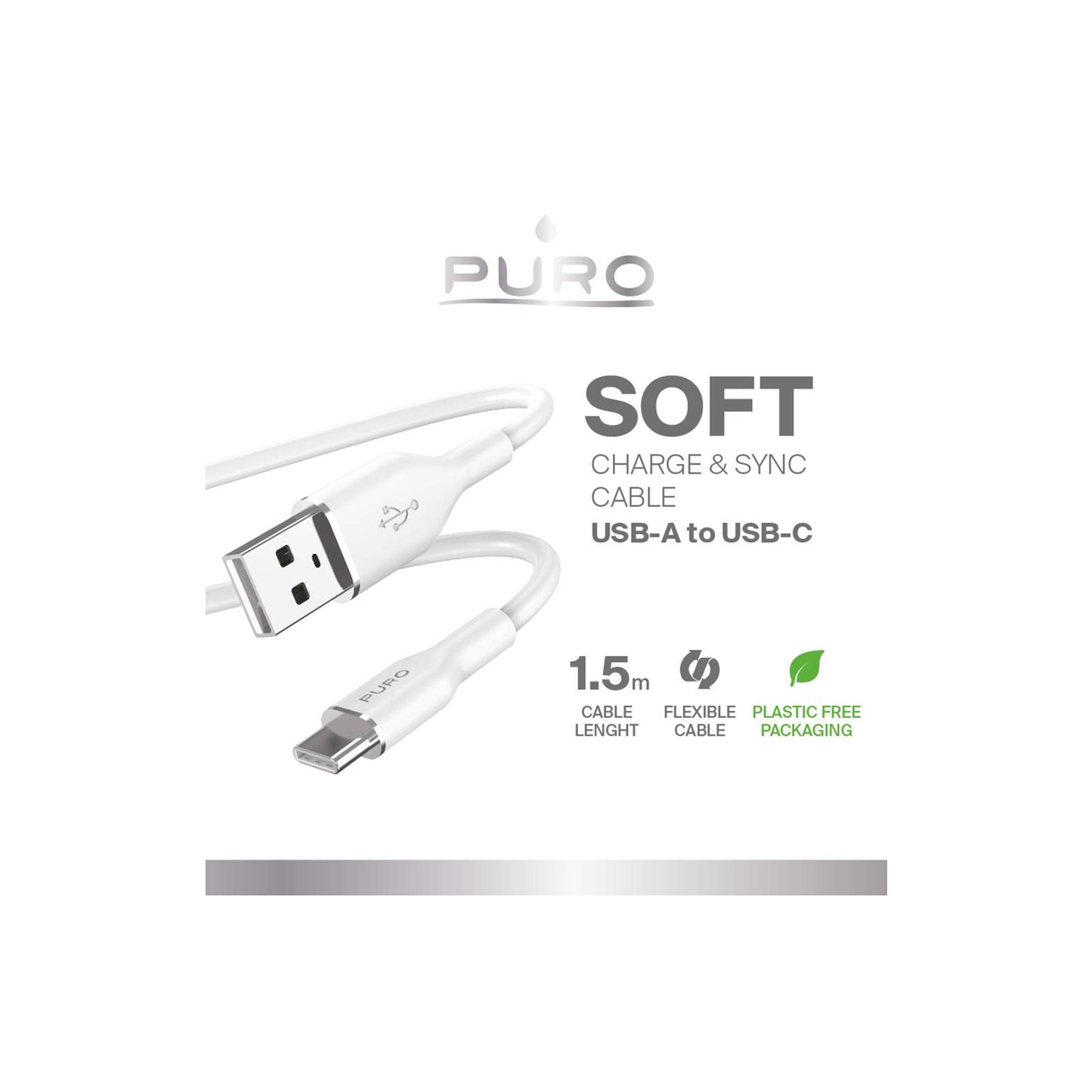 PURO USB Cables – USB-A - USB-C cable 1.5m - white – image 2