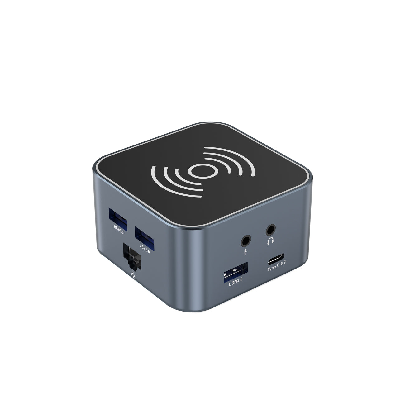 WOZINSKY 12in1 Hub with wireless charger USB-A USB-C HDMI RJ45 SD TF mini jack - gray – image 3