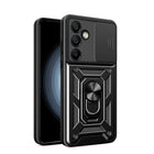 HURTEL Armored case for Samsung Galaxy A56 with Hybrid Armor Camshield camera cover stand - black
