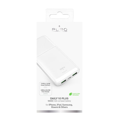 PURO Powerbank 10000mAh USBA USB-C 22.5W - white – image 3