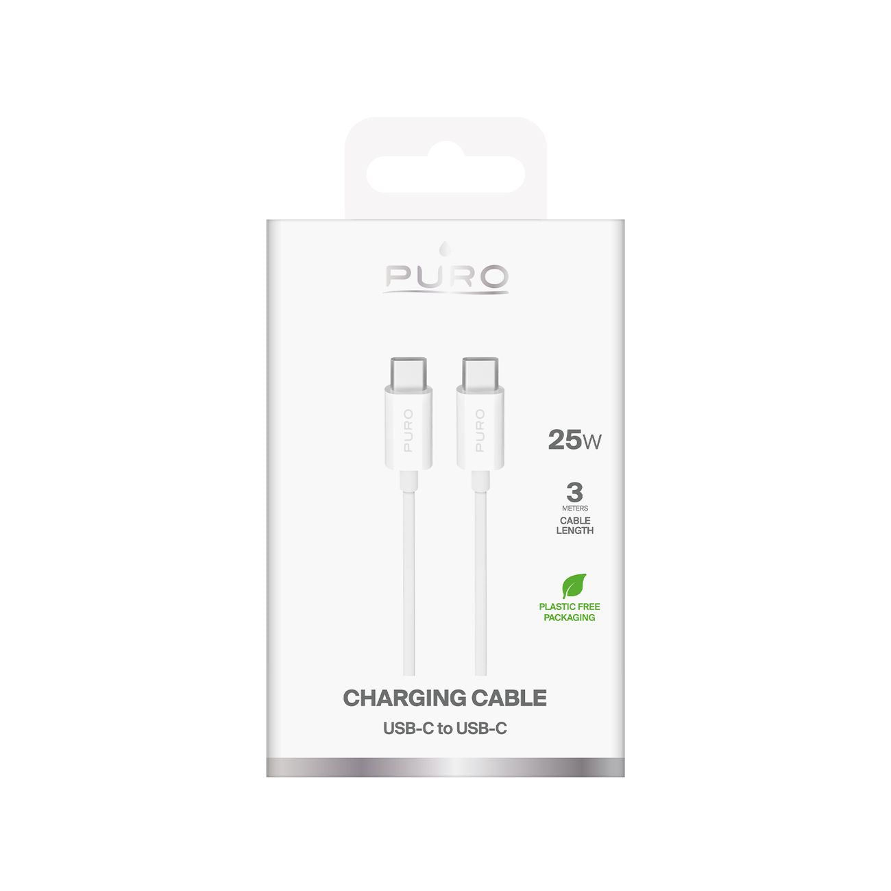 PURO USB-C TPE cable 25W 3m - white – image 2