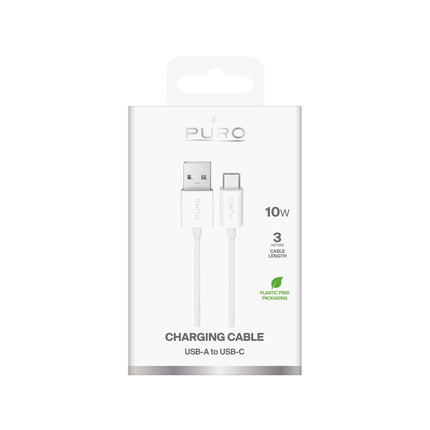 PURO USB-A - USB-C TPE cable 10W 3m - white – image 2